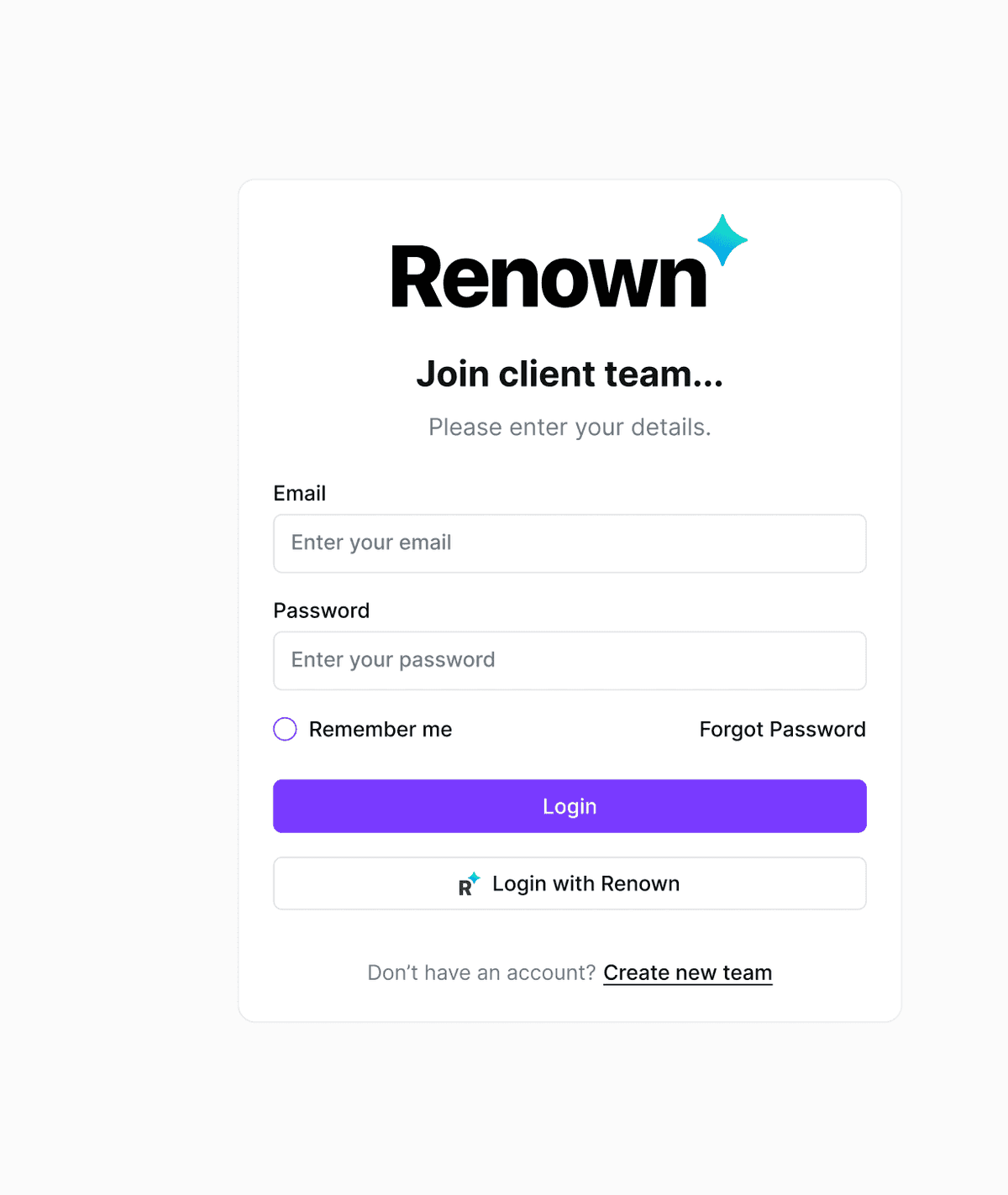 Renown application screenshot